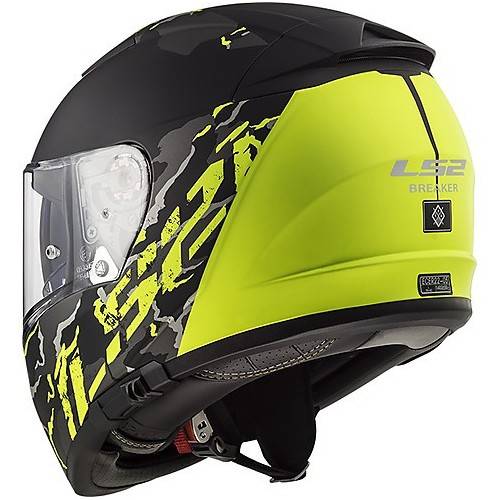 CASCO INTEGRALE LS2 FF390 BREAKER FELINE MATT HI VIS YELLOW