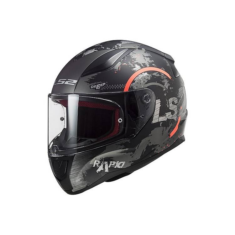 CASCO INTEGRALE LS2 FF353 RAPID CIRCLE TITANIUM FLUO ORANGE