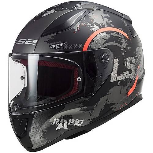 CASCO INTEGRALE LS2 FF353 RAPID CIRCLE TITANIUM FLUO ORANGE