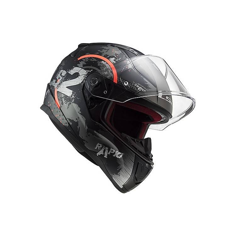 CASCO INTEGRALE LS2 FF353 RAPID CIRCLE TITANIUM FLUO ORANGE
