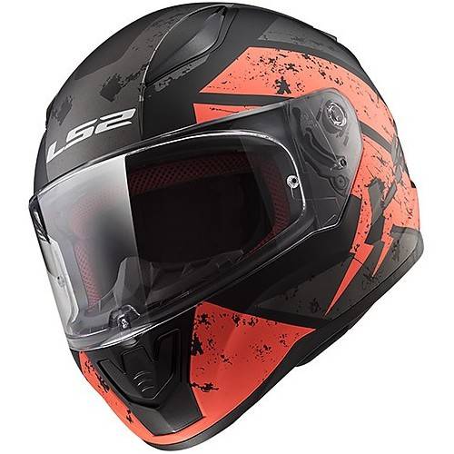 CASCO INTEGRALE LS2 FF353 RAPID DEADBOLT MATT BLACK ORANGE X