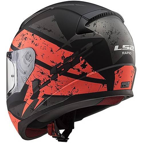 CASCO INTEGRALE LS2 FF353 RAPID DEADBOLT MATT BLACK ORANGE X