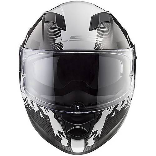CASCO INTEGRALE LS2 FF320 STREAM EVO HYPE BLACK WHITE TITANI