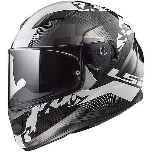 CASCO INTEGRALE LS2 FF320 STREAM EVO HYPE BLACK WHITE TITANI