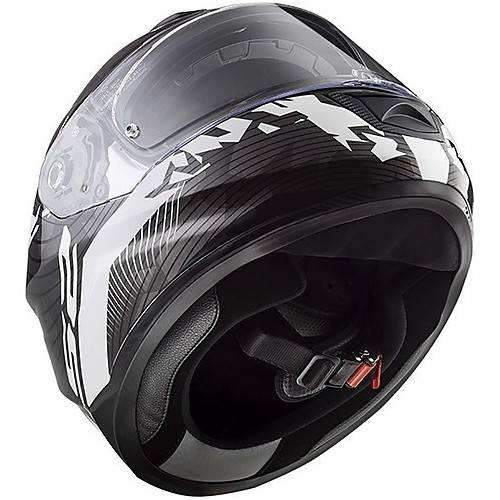 CASCO INTEGRALE LS2 FF320 STREAM EVO HYPE BLACK WHITE TITANI