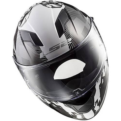 CASCO INTEGRALE LS2 FF320 STREAM EVO HYPE BLACK WHITE TITANI