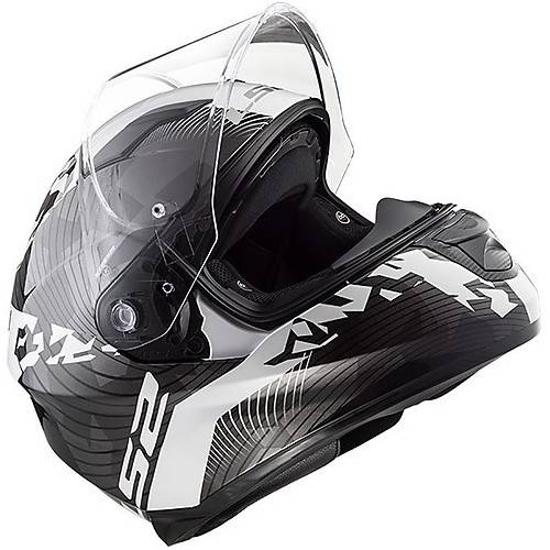 CASCO INTEGRALE LS2 FF320 STREAM EVO HYPE BLACK WHITE TITANI