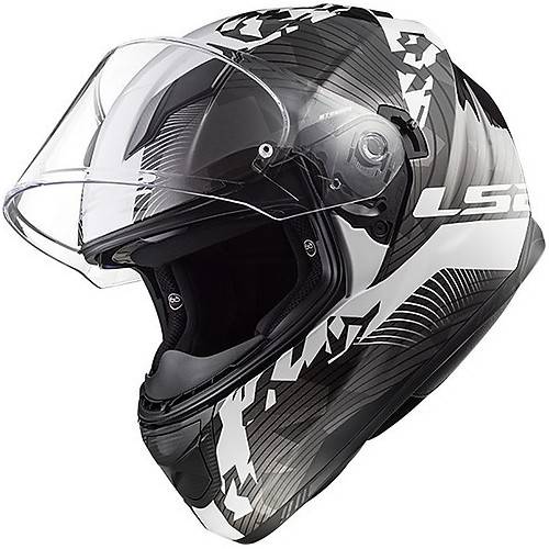CASCO INTEGRALE LS2 FF320 STREAM EVO HYPE BLACK WHITE TITANI