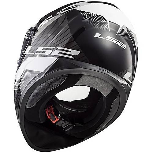 CASCO INTEGRALE LS2 FF320 STREAM EVO HYPE BLACK WHITE TITANI