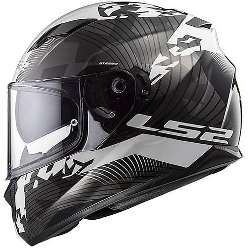 CASCO INTEGRALE LS2 FF320 STREAM EVO HYPE BLACK WHITE TITANI