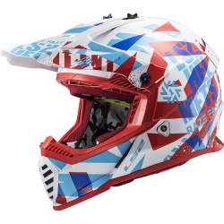 CASCO MOTOCROSS LS2 MX437 FAST EVO MINI FUNKY RED WHITE S