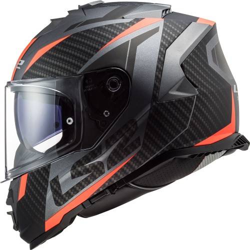 CASCO INTEGRALE LS2 FF800 STORM RACER TITANIUM FLUO ORANGE X