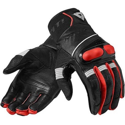 GUANTI MOTO IN PELLE   HYPERION NERO ROSSO REV'IT