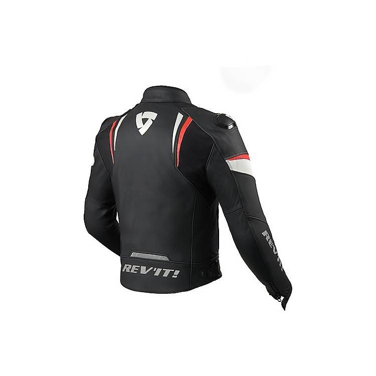 GIUBBOTTO MOTO IN PELLE GLIDE NERO ROSSO REV'IT