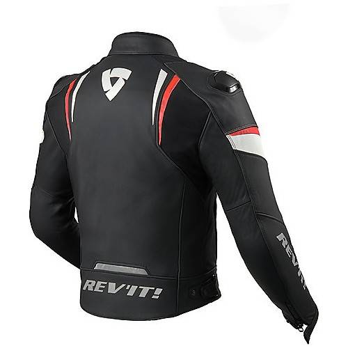 GIUBBOTTO MOTO IN PELLE GLIDE NERO ROSSO REV'IT