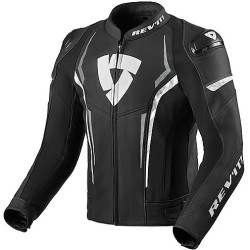 GIUBBOTTO MOTO IN PELLE GLIDE NERO BIANCO REV'IT
