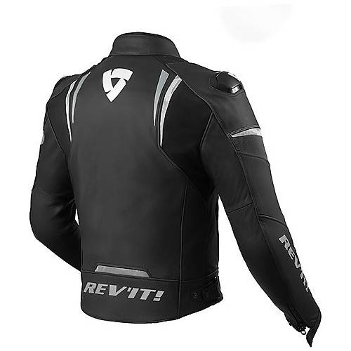 GIUBBOTTO MOTO IN PELLE GLIDE NERO BIANCO REV'IT