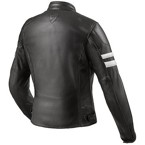 GIUBBOTTO MOTO DONNA IN PELLE MERIDIAN LADIES NERO BIANCO REV'IT