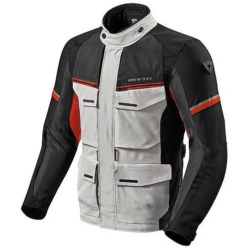 GIACCA MOTO IN TESSUTO OUTBACK 3 ARGENTO ROSSO REV'IT