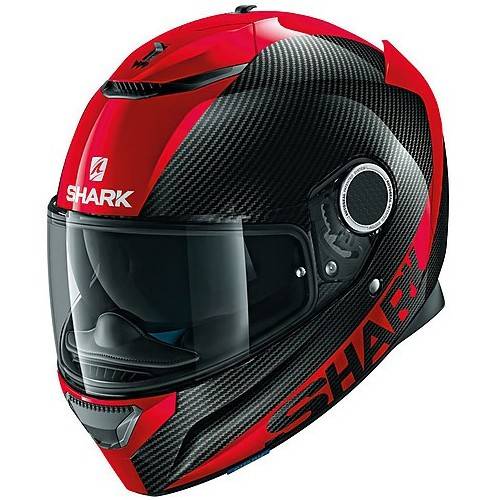 CASCO SPARTAN CARBON 1.2 SKIN ROSSO NERO SHARK