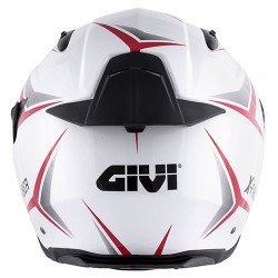CASCO INTEGRALE GIVI 40.5 X-FIBER IN FIBRA BIANCO LUCIDO ROSSO