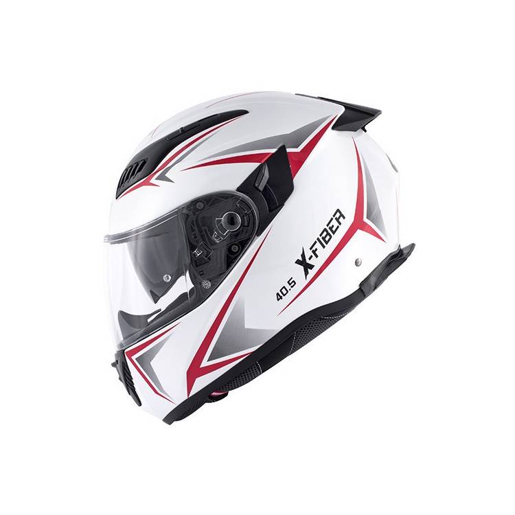 CASCO INTEGRALE GIVI 40.5 X-FIBER IN FIBRA BIANCO LUCIDO ROSSO