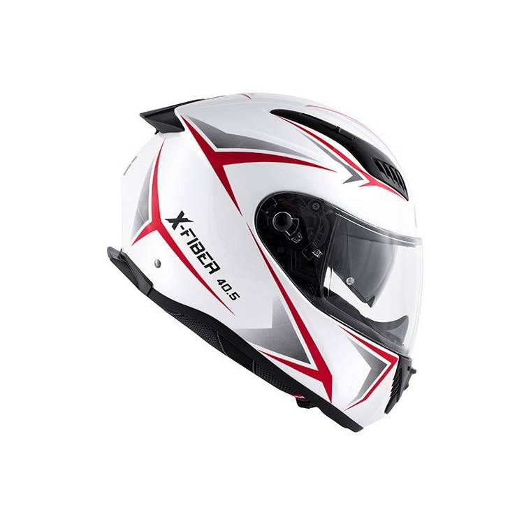 CASCO INTEGRALE GIVI 40.5 X-FIBER IN FIBRA BIANCO LUCIDO ROSSO
