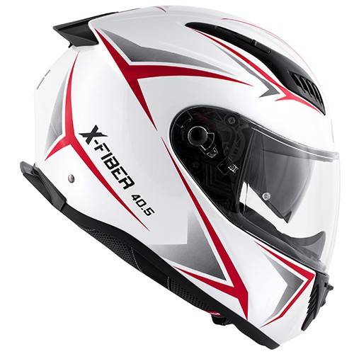 CASCO INTEGRALE GIVI 40.5 X-FIBER IN FIBRA BIANCO LUCIDO ROSSO