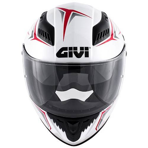 CASCO INTEGRALE GIVI 40.5 X-FIBER IN FIBRA BIANCO LUCIDO ROSSO