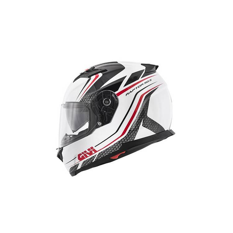 CASCO INTEGRALE GIVI 50.5 TRIDION RAPTOR BIANCO NERO ROSSO