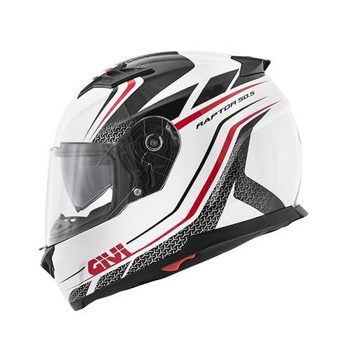 CASCO INTEGRALE GIVI 50.5 TRIDION RAPTOR BIANCO NERO ROSSO