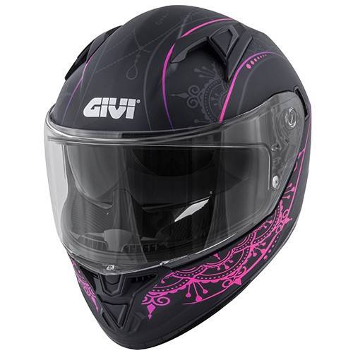 CASCO INTEGRALE GIVI 50.6 STOCCARDA MENDHI LADY NERO ROSA