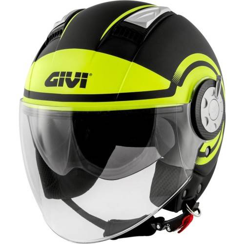 CASCO JET GIVI AIR JET R ROUND NERO GIALLO