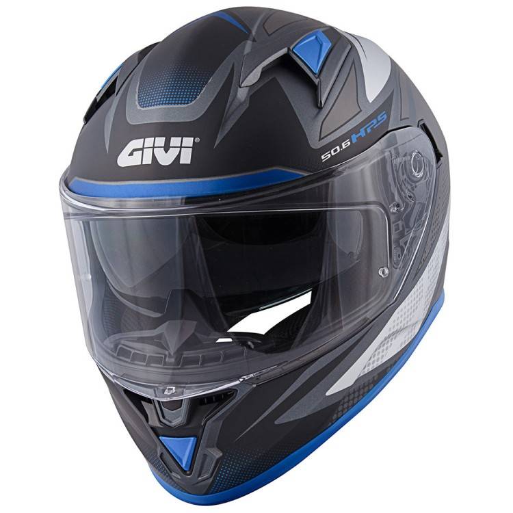 CASCO INTEGRALE GIVI 50.6 STOCCARDA FOLLOW TITANIO OPACO BLU ARGENTO