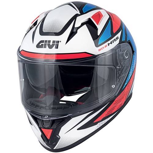 CASCO INTEGRALE GIVI 50.6 STOCCARDA FOLLOW ROSSO BIANCO BLU LUCIDO