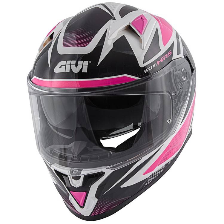 CASCO INTEGRALE GIVI 50.6 STOCCARDA FOLLOW LADY FUCSIA BIANCO LUCIDO