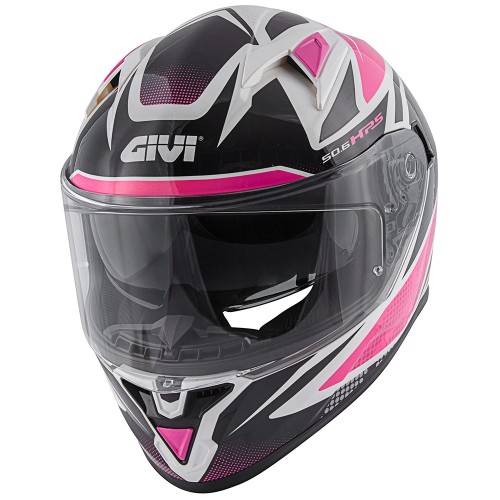 CASCO INTEGRALE GIVI 50.6 STOCCARDA FOLLOW LADY FUCSIA BIANCO LUCIDO