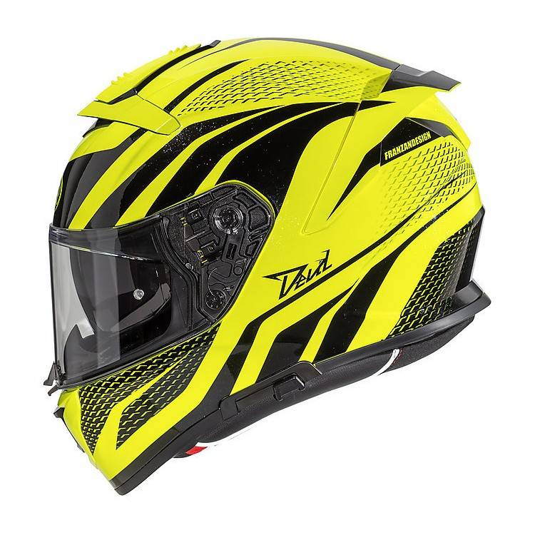 Casco Integrale In Fibra Premier DEVIL PR FLUO Giallo Fluo Nero | PREMIER