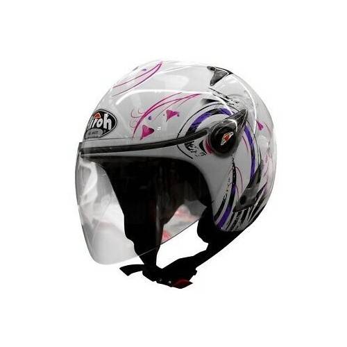 CASCO JET JT COLOR BIANCO FIORI VIOLA JTLD | AIROH
