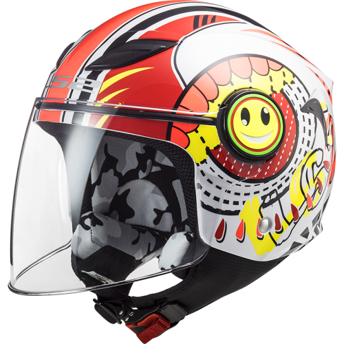 CASCO LS2 OF602 FUNNY SLUCH RED WHITE